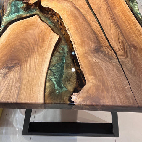 Custom-Black-Walnut-Epoxy-Resin-River-Table-Emerald-Green-ZHL-5827-04