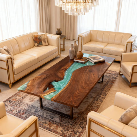 Custom-Black-Walnut-Epoxy-Resin-River-Table-Jade-Turquoise-Pearl-QZN-619-11