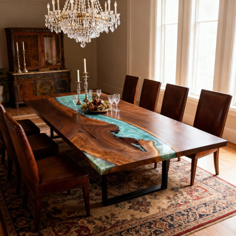 Custom-Black-Walnut-Epoxy-Resin-River-Table-Jade-Turquoise-Pearl-QZN-619-16