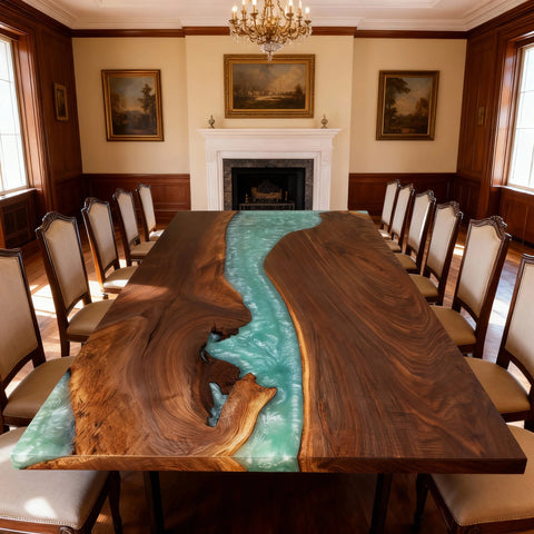 Custom-Black-Walnut-Epoxy-Resin-River-Table-Jade-Turquoise-Pearl-QZN-619-19