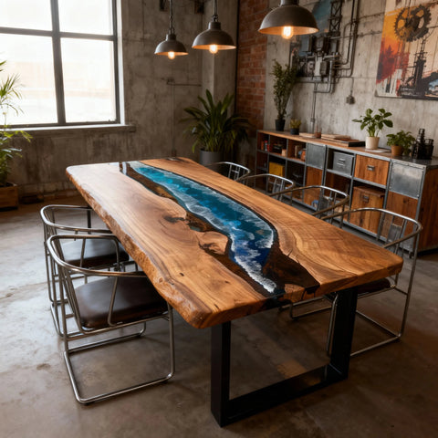 Custom-Black-Walnut-Epoxy-Resin-River-Table-Ocean-Blue-With-White-Surf-QMF-729-07