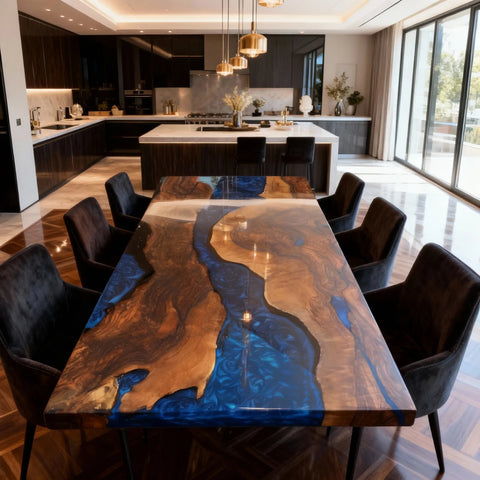Custom-Black-Walnut-Epoxy-Resin-River-Table-Sapphire-Blue-Pearlescent-LQN-5829-03