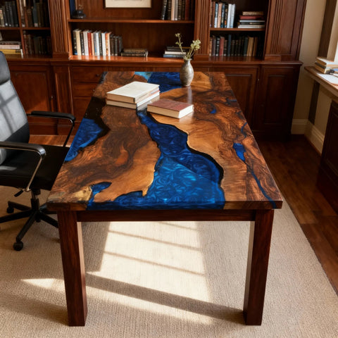 Custom-Black-Walnut-Epoxy-Resin-River-Table-Sapphire-Blue-Pearlescent-LQN-5829-05