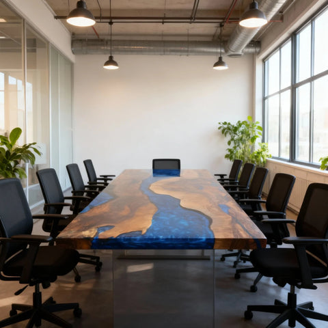 Custom-Black-Walnut-Epoxy-Resin-River-Table-Sapphire-Blue-Pearlescent-LQN-5829-10