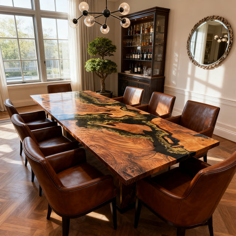 Custom-Olive-Wood-Epoxy-Resin-River-Table-Black-Pearl-Resin-With-Moss-Green-Wisps-QNF-827-02