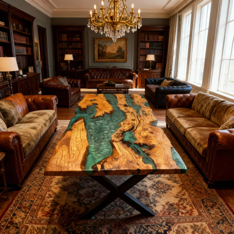 Custom-Olive-Wood-Epoxy-Resin-River-Table-Emerald-Green-Pearl-VQJ-6381-12