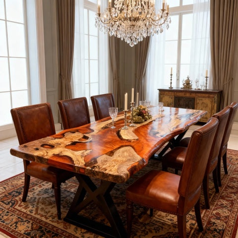 Custom-Olive-Wood-Epoxy-Resin-River-Table-Honey-Amber-KZP-7463-10