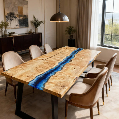 Custom-Poplar-Wood-Epoxy-Resin-River-Table-Azure-To-Cobalt-Blue-Pearl-QMX-682-11