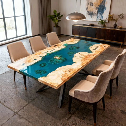 Custom-Poplar-Wood-Epoxy-Resin-River-Table-Turquoise-To-Teal-Resin-RKU-5731-14