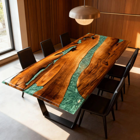Custom-Walnut-Epoxy-Resin-River-Table-Jade-Green-Pearlescent-QZN-742-09